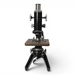 Mid 20th century W.Watson & Sons Ltd Service II microscope, no. 115096, in fitted carry case, originally sold by the Grant Museum of Zoology and Comparative Anatomy on behalf of the Department of Biology, University College London