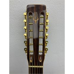 Vintage Daion twelve-string acoustic guitar L107.5cm; in hard carrying case