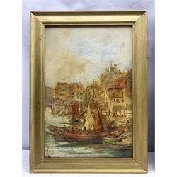 Buckley (British 19th Century): 'Fish Quay Whitby' and 'Whitby Harbour', pair oils on canvas signed, titled verso 45cm x 30cm (2)