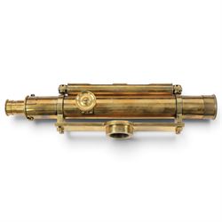 Early 20th century brass theodolite, by Carter Optician of Exeter, in mahogany case