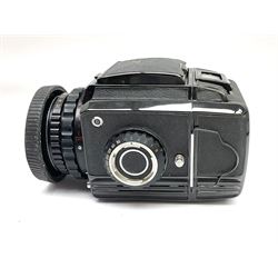 Zenza Bronica S2A medium format camera body, with Zenza Bronica Zenzanon MC '1:2.4 f-80mm' lens, together with Nippon Kogaku Nikkor-P '1:4 f-200mm' lens, Nikkor D.C '1:4 f-40mm' lens, two film backs and other camera equipment, housed in a hard flight case