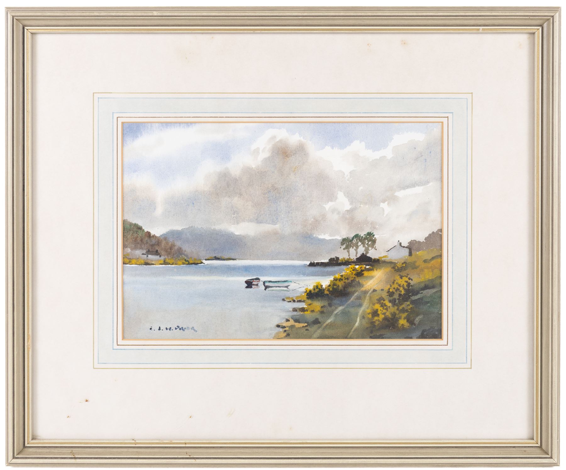 Ebenezer John Woods (Jack) Prior (British 1914-1988): 'The Estuary Near Arnside' and 'Flowerdale Bay -Gairloch Wester Ross', two watercolours signed, titled verso 18.5cm x 27.5cm; together with a signed print (3)