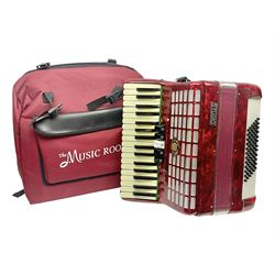 Hsinghai Studio piano accordion with red