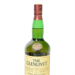 Bowmore Surf islay single malt scotch whisky, 1 litre, 40% vol together with  Auchentoshan Select lowland single malt scotch whisky, 1 liter, 40% vol Glenfiddich 15 year old single malt Scotch whisky 70cl 40% vol and Glenlivet 12 year old single malt scotch whisky, 1 liter 40% vol   