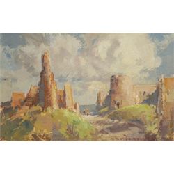 Malcolm Robert Rogers (British 1915-): 'At Pevensey Castle', oil on board signed, titled verso 18cm x 28cm; Frederick Winyard (British 20th century): Swan's Nest and Lakeland Landscape, two oils on board signed 40cm x 50cm (3)
