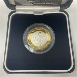 The Royal Mint United Kingdom 2007 'Abolition of the Slave Trade' silver proof piedfort two pound coin, cased with certificate