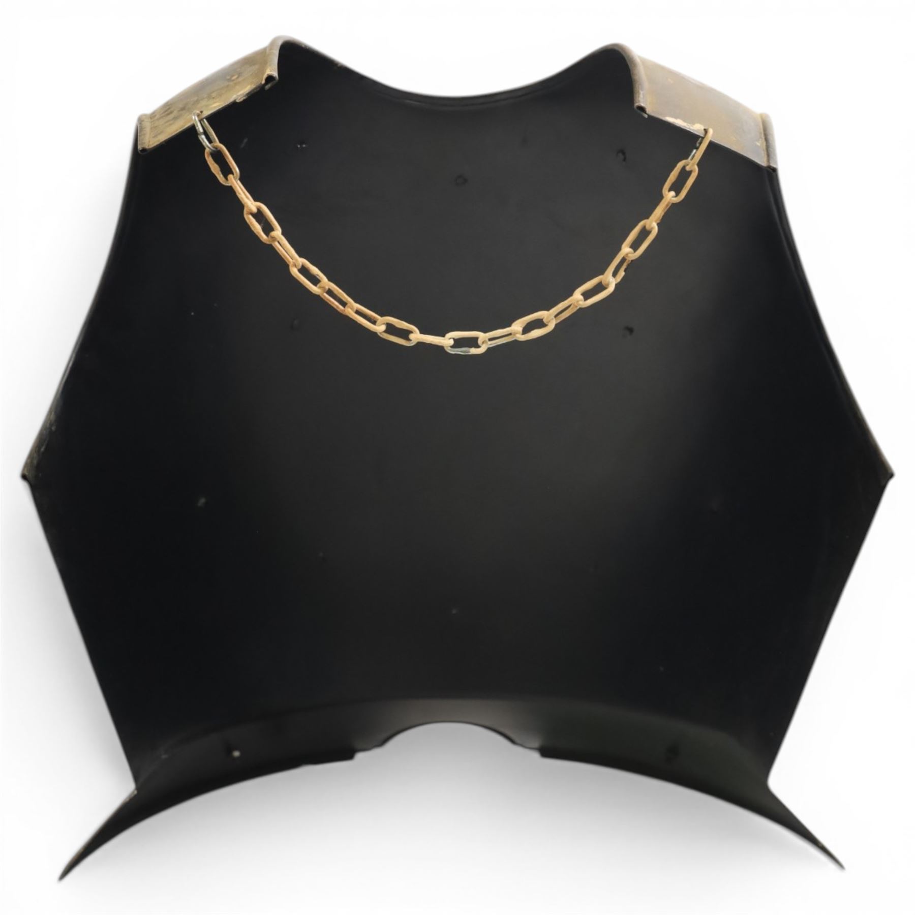 Two reproduction breast plates, including on example with Medusa to the front, H42cm