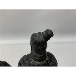Five Chinese terracotta warrior style figures, tallest H23cm
