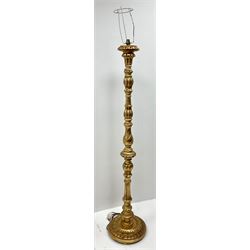 Ornate gilt standard lamp