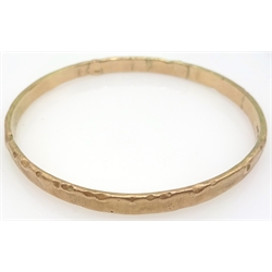  9ct rose gold bangle, Sheffiled 2016, approx 18.6gm  