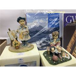 Twenty three Lilliput Lanes, including Village School, Lace's Shoe Shop, Cockles & Muscles, Scotland the Brave etc, together with The Leonardo Collection Paint Box Poppets and Gullivers World magazines 