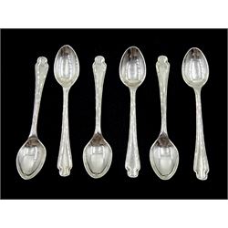 Set of six silver coffee spoons by W S S