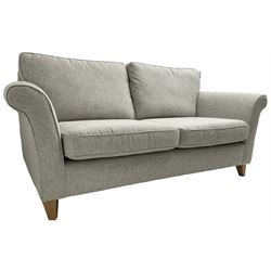 John Lewis - contemporary two seater sofa, upholstered in grey fabric