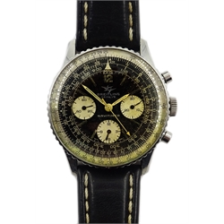  Breitling Navitimer twin jet stainless steel wristwatch model 806 1964 no 102173 Venus 178TJ movement milled edge bezel  