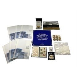 Coins including King George V 1935 crown, Tristan Da Cunha 2007 gold plated sterling silver five pound coin cased with certificate, other similar coins, Queen Victoria 1841 four pence etc