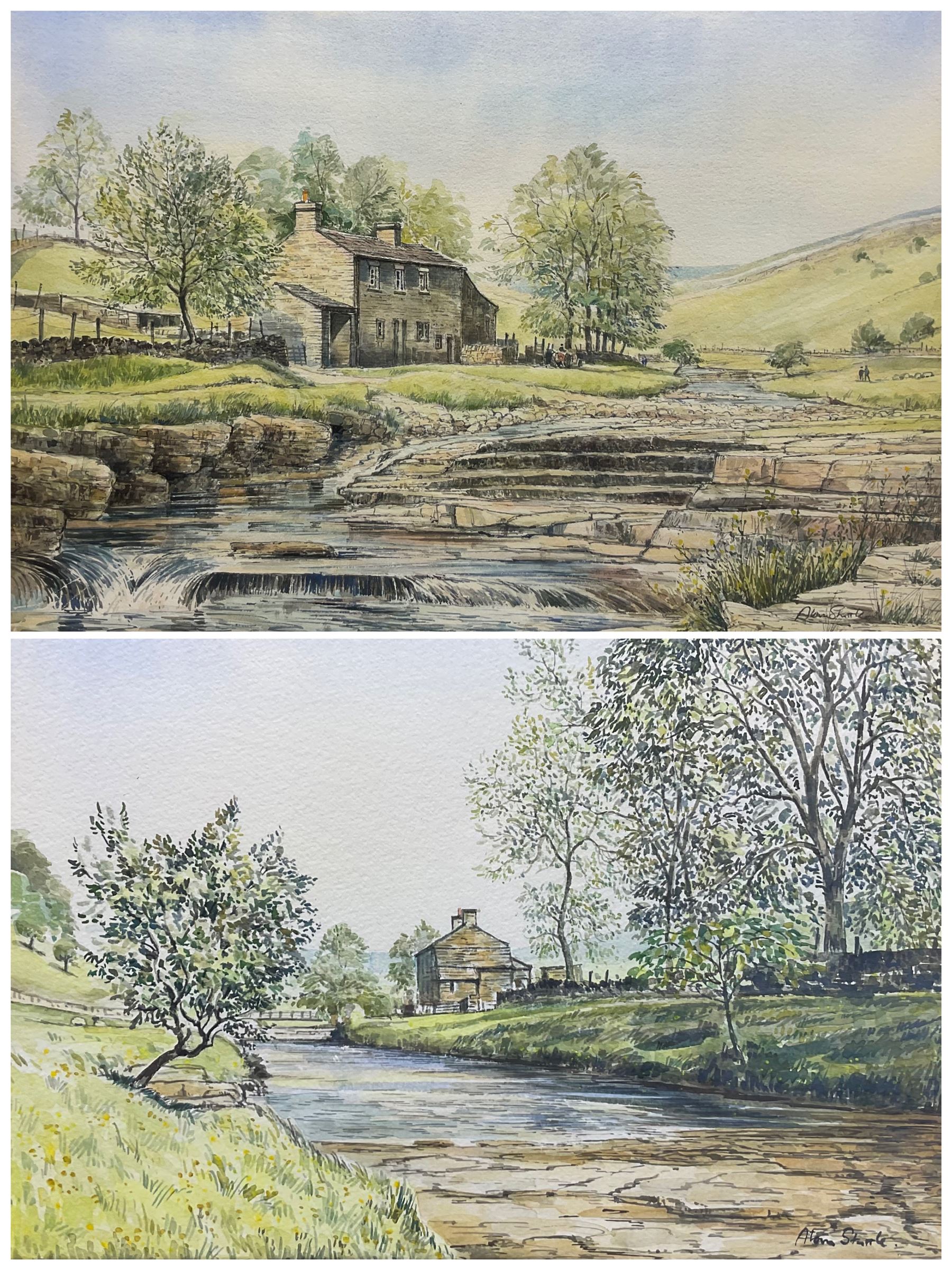 Alan Stuttle (British 1939-): Rural River Landscape, two watercolours signed max 53cm x 72cm (2)