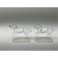 A pair of Swarovski Crystal horses H9.5cm, in original boxes