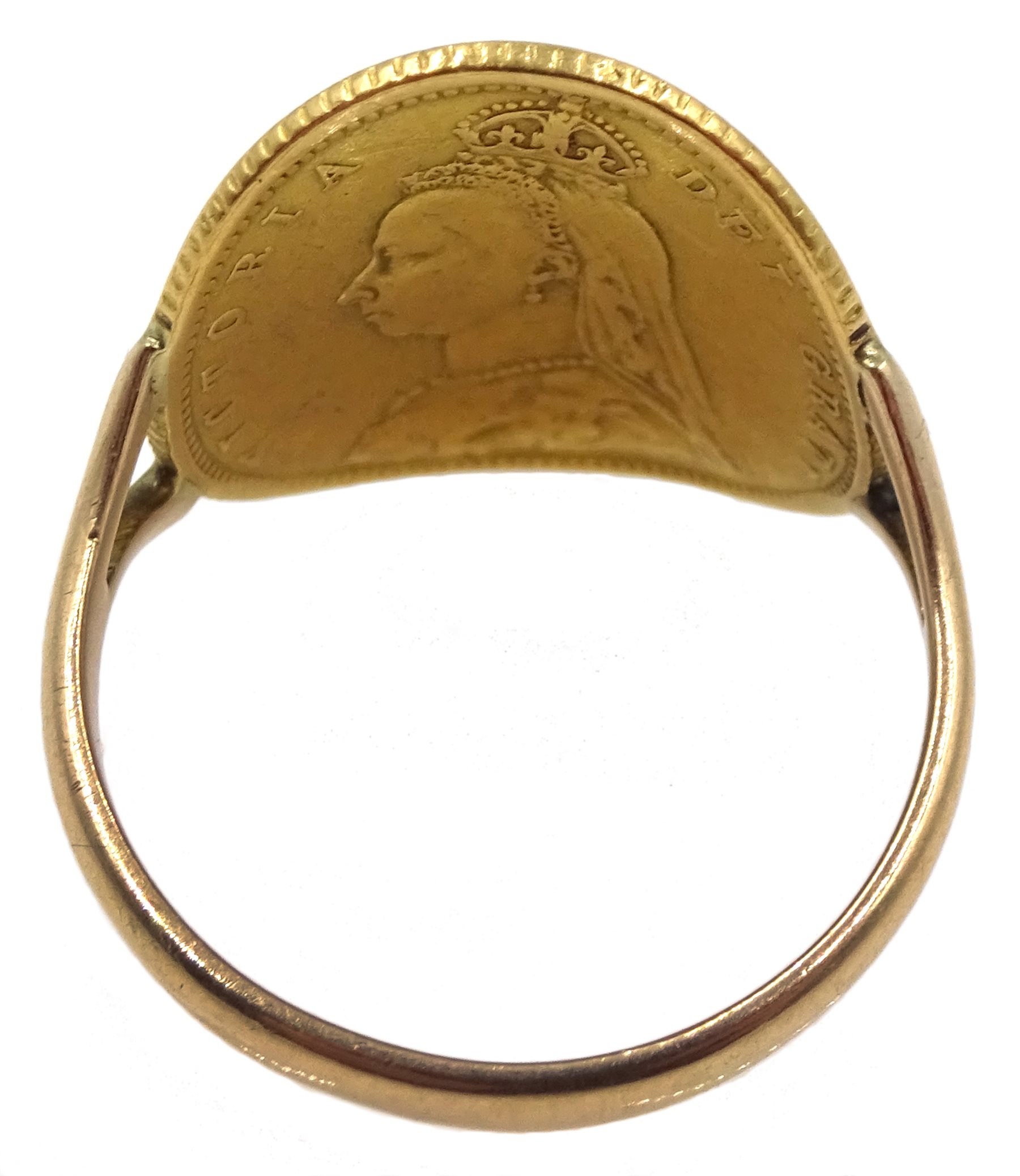 1890 half sovereign gold ring, approx 4.93gm - Jewellery, Watches & Silver