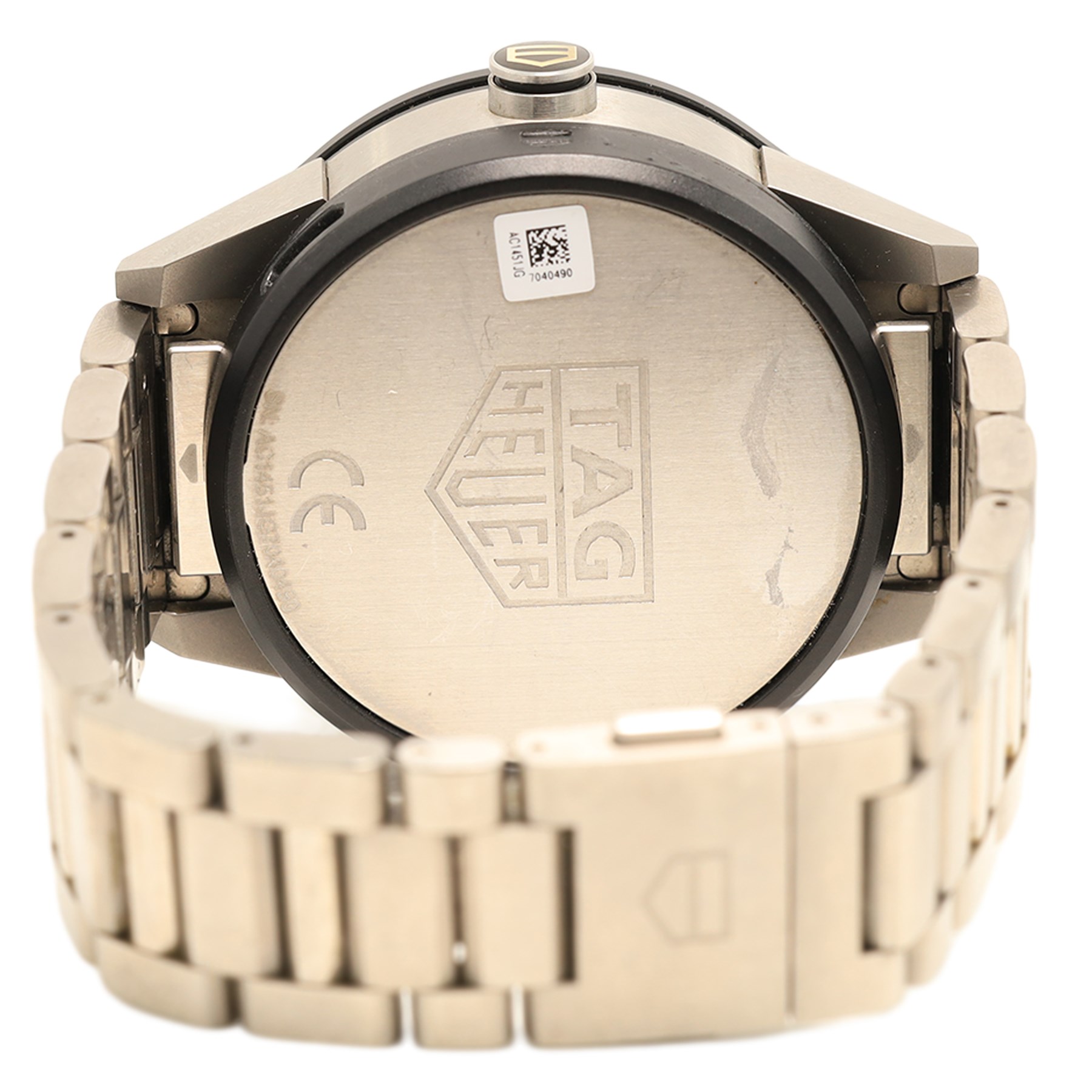 Tag Heuer Connected Modular gentleman's titanium wristwatch, Ref. SBF8A8001, on stainless steel bracelet with fold-over clasp, boxed