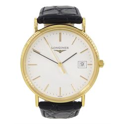 Longines gentleman's gold-plated and stainless steel quartz wristwatch, Ref. L4.720.2, whi...