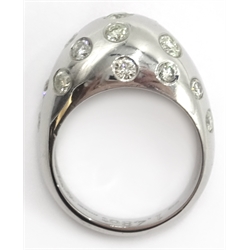  Platinum and diamond dome ring hallmarked diamonds 1.47 carat  