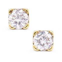 Pair of 9ct gold lab diamond stud earrings, hallmarked, total diamond weight approx 0.50 carat