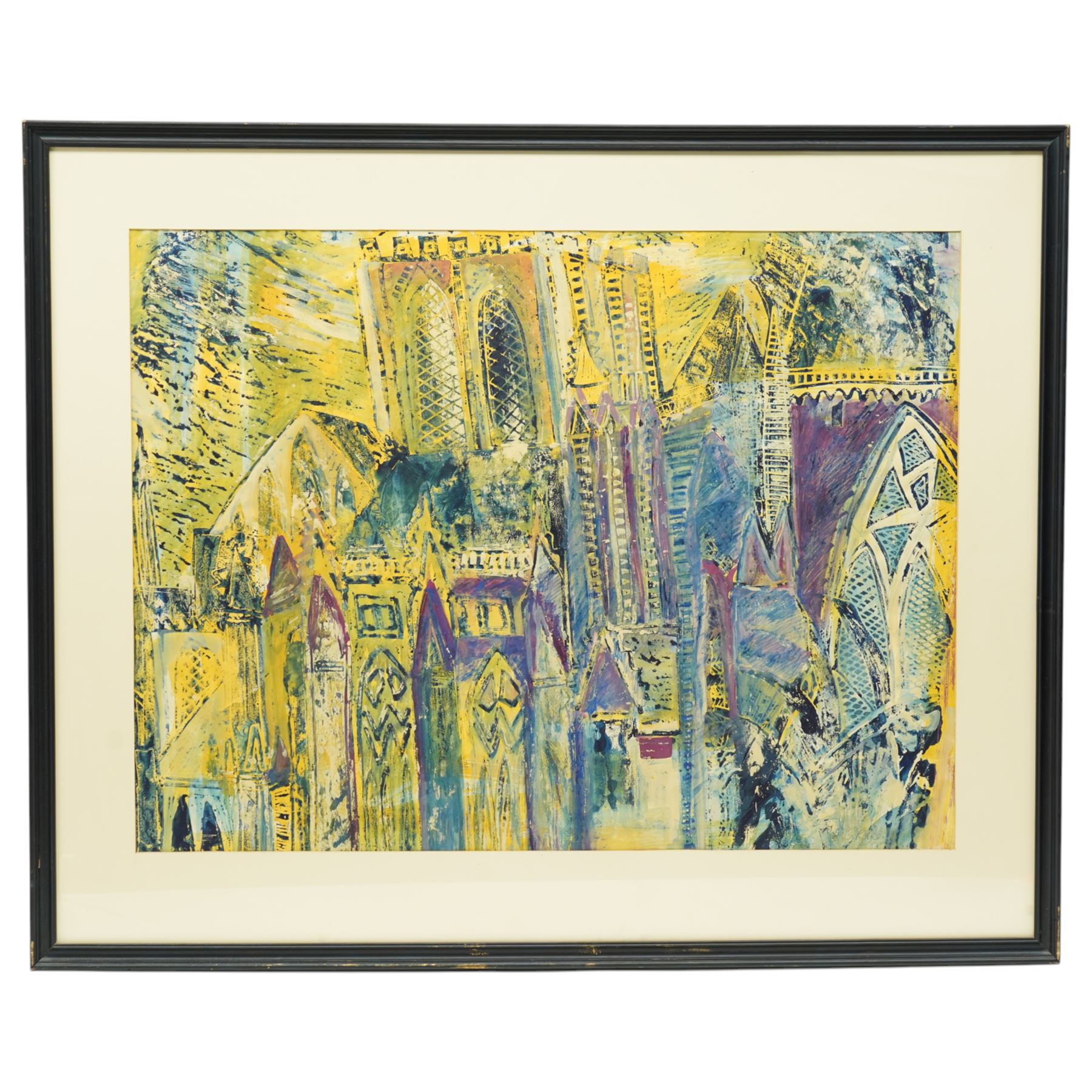 Charlotte Royle (York 1964-): York Minster, mixed media signed 59cm x 79cm