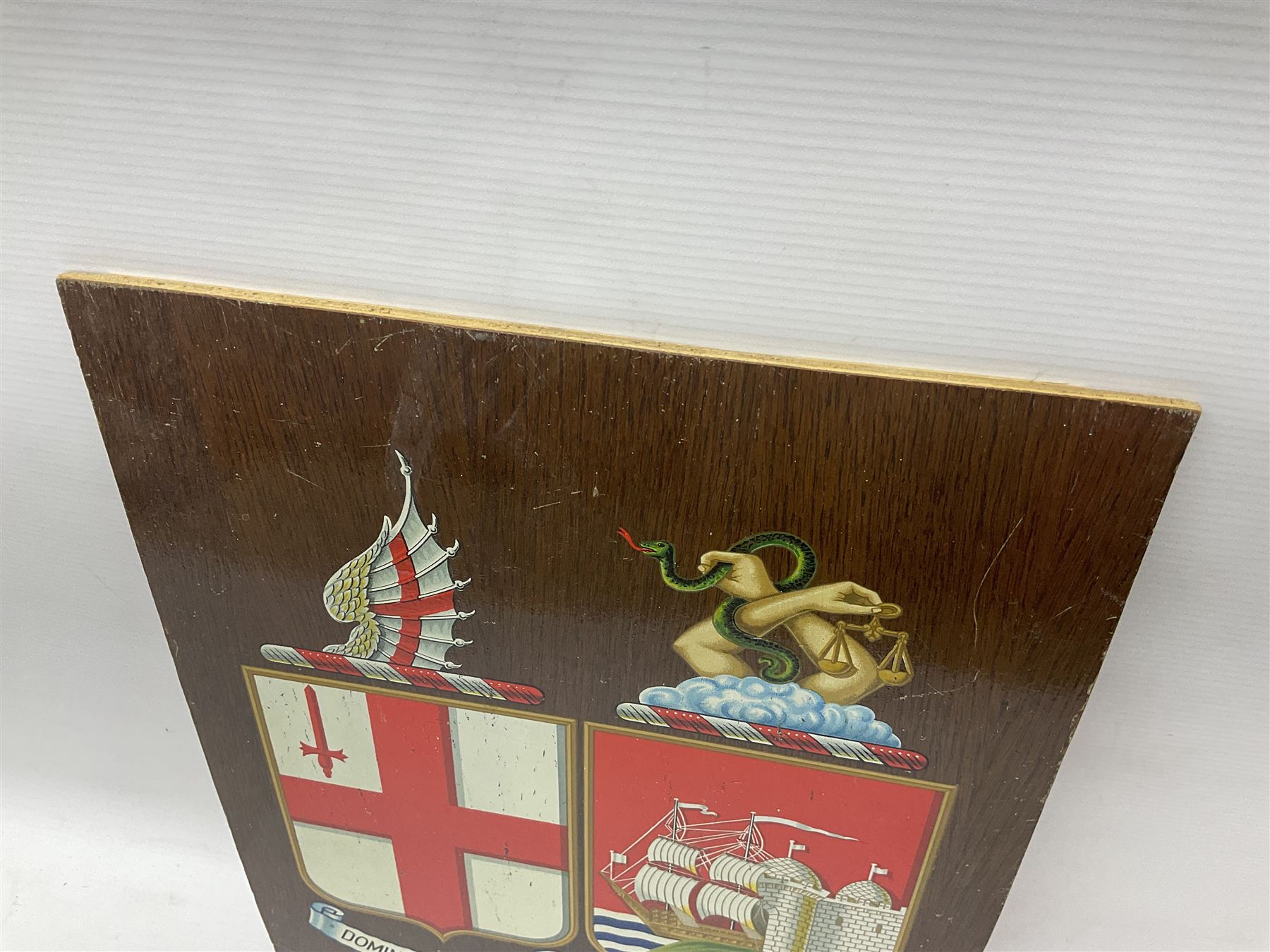 Great Western Railway coat of arms, painted upon a wooden panel, H40cm