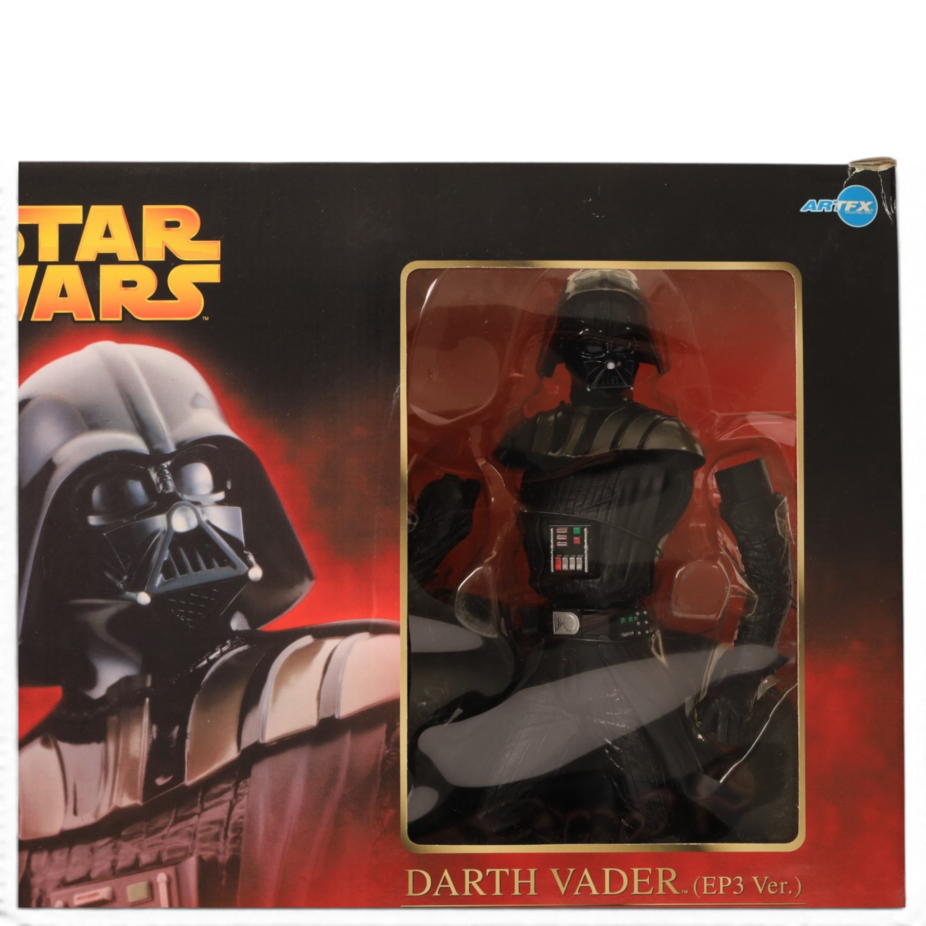 Kotobukiya ARTFX Star Wars Darth Vader EP3 version 1:7 scale pre-painted soft vinyl model kit snap fit model kit, together with two Master Replicas Star Wars scaled replica helmets, Luke Skywalker X-Wing and Stormtrooper, all boxed (3)