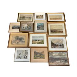 Collection of principally early 20th century watercolours, artists including Joseph Pighills, Peace Sykes, David Muirhead, EJW Prior, Walter Eastwood, George Edward Alexander, John Arthur Dees, Willie Stephenson, John Smith Atherton, David Russell Anderson, etc (13)