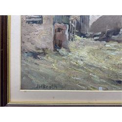 James William Booth (Staithes Group 1867-1953): Farmyard Scene, oil on canvas laid on board signed 22cm x 31cm