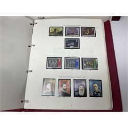 Great British stamps including Queen Elizabeth II mostly commemorative mint decimal issues with 1st class, miniature sheets etc, pre-decimal issues and other QEII stamps with mint and used, housed in four ring binder folders and loose