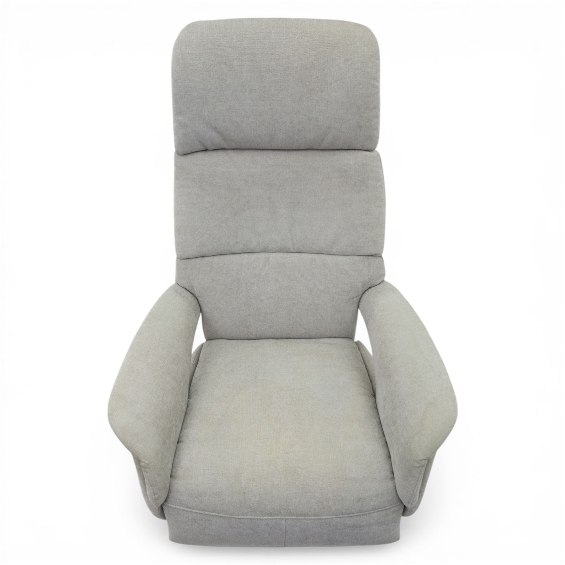 Hjort Knudsen - Danish recliner armchair in neutral upholstery, with manual recline, raised on a metal star base