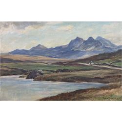 Owen Bowen (Staithes Group 1873-1967): 'The Five Peaks of the Snowdon Range', oil on canvas signed, original title label verso 40cm x 60cm 
Provenance: exh. Royal Cambrian Academy 1955 No.74; by direct descent through the artist's family, never previously been on the market