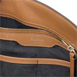 Mulberry - Islington handbag in Teak Silky Calf leather with black piping, the structured body with single rolled top handle, gold-tone Postman’s Lock fastening and front strap detail, with detachable and adjustable shoulder strap, opening to a spacious two-division interior with Mulberry monogram fabric lining, with original Mulberry product tag, care booklet and dust bag