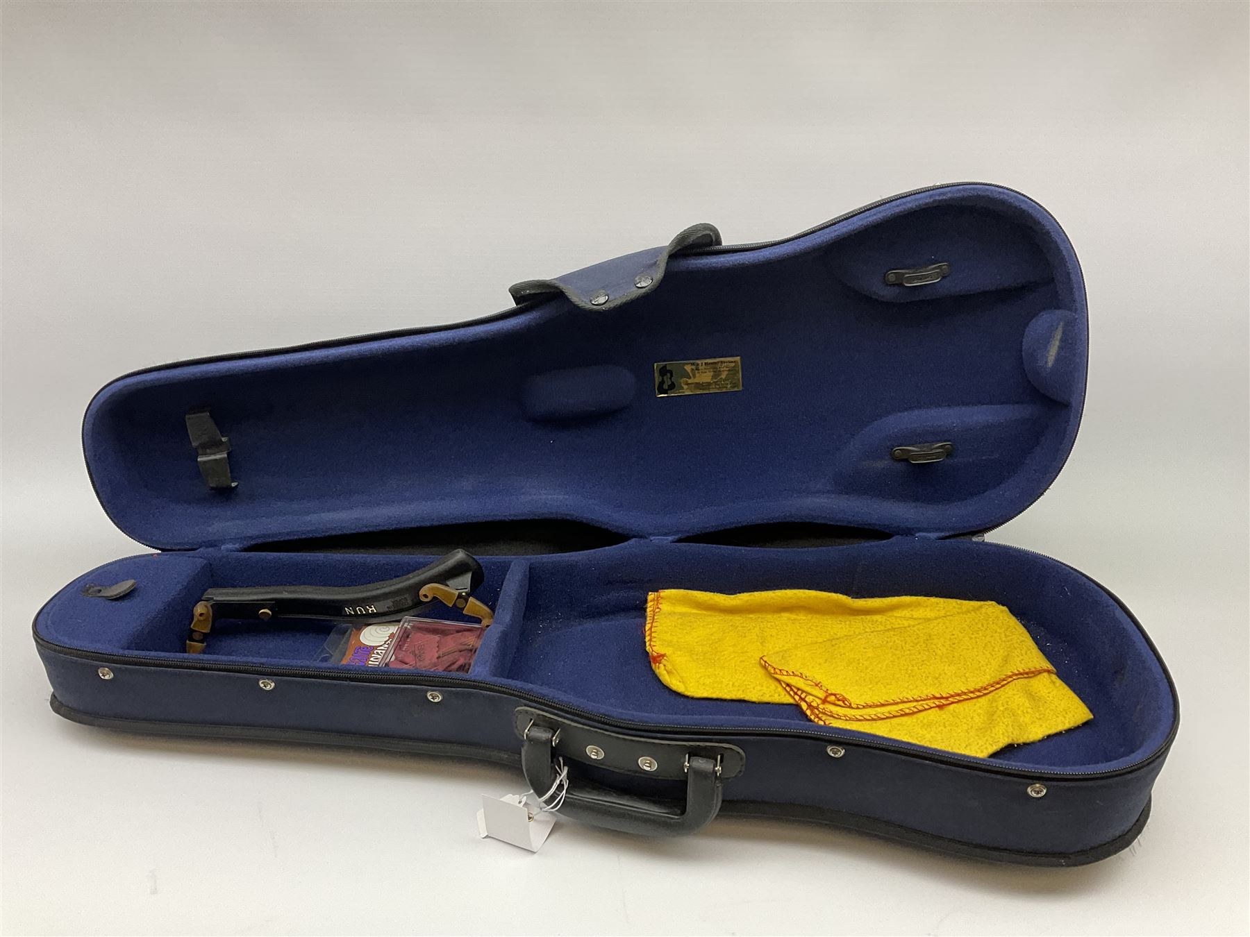 1920s continental large viola with 42cm two-piece maple back and ribs and wide grain sprucewood top with guarnerie sound holes, bears label 'Werner Alajos Budapest', overall length 69cm; in modern carrying case