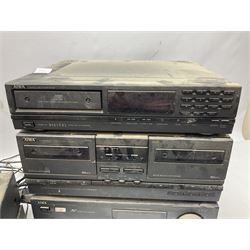 AIWA stacking stereo system including double tape deck and speakers