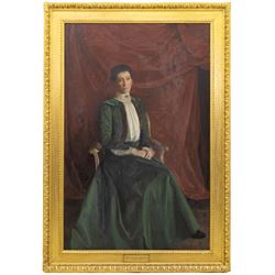 Noel Denholm Davis (British 1876-1950): Portrait of 'Mrs J.P. Chaworth Musters' (neé Mary ...