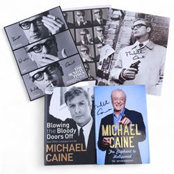 Michael Caine signed books and photographs, comprising 'The Elephant of Hollywood' autobio...