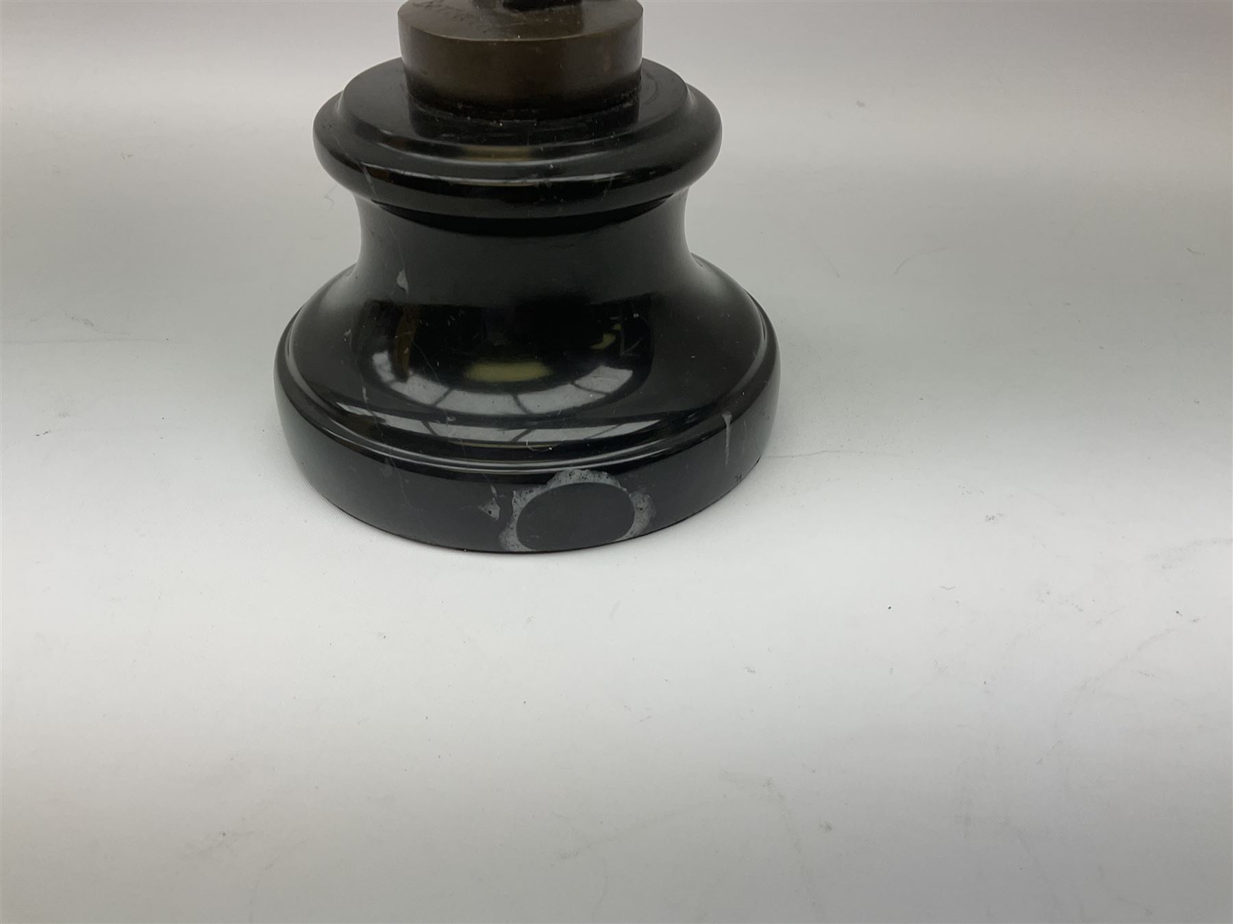 Art Deco style bronze figure of a dancer, after 'Berrard', raised upon a circular base, with foundry mark, H49cm