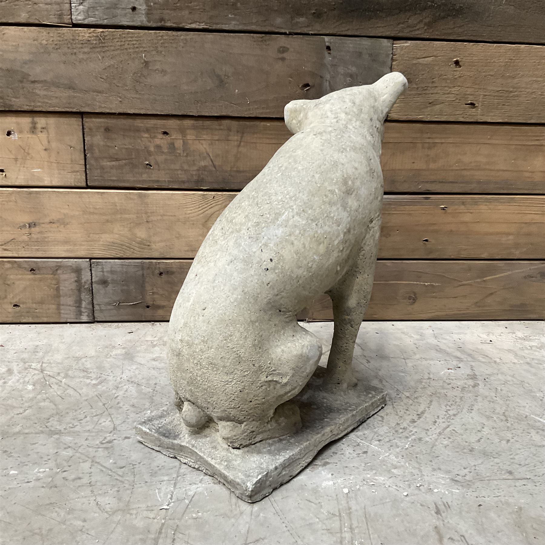 Cast stone garden figure of a Jack Russell terrier