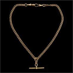 Early 20th century 9ct rose gold Albert watch chain by John Grinsell & Sons, each link stamped 9.375