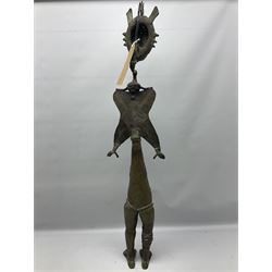 Benin bronze figure, H95cm