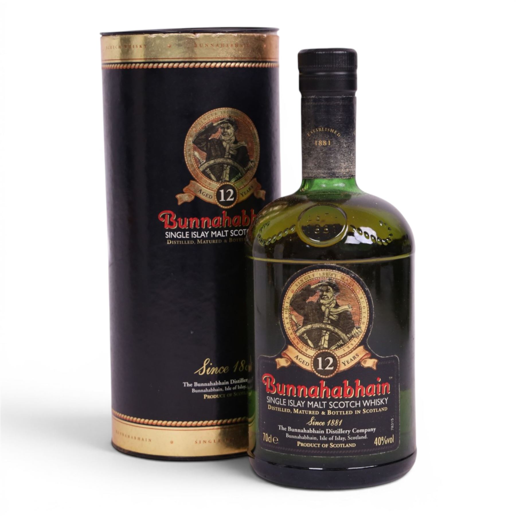 Bunnahabhain, 12 year old, single malt scotch whisky, 70cl 40% vol and Highland Park, 12 year old, single malt scotch whisky, 1 litre 43% vol   