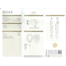 Platinum diamond pendant, set with a single pear cut diamond of 2.00 carat, colour D, clarity VS2, with GIA report, on 18ct white gold fancy link chain necklace