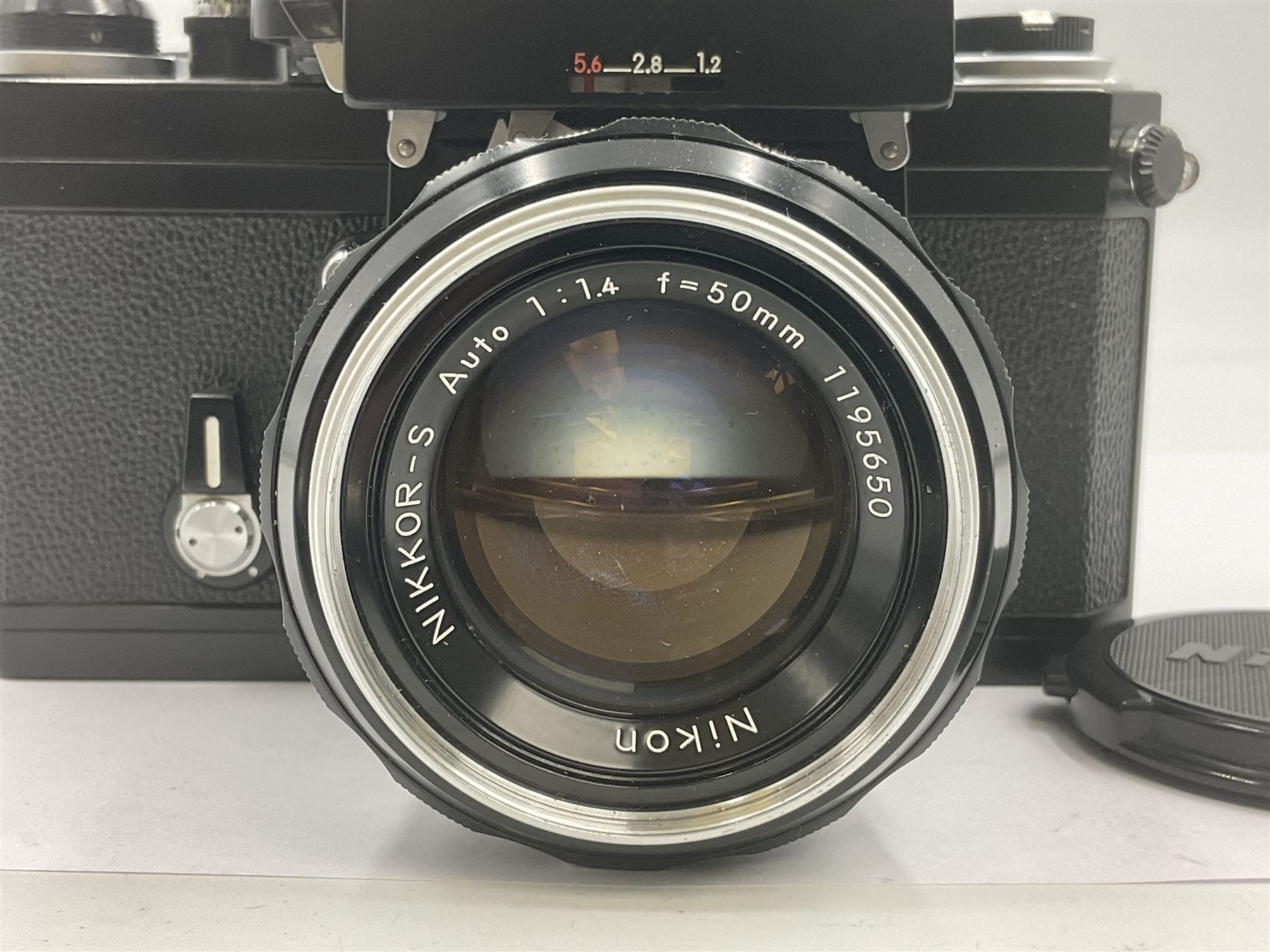 Nikon Photomic FTN Apollo version camera body, serial no. 7418483, circa 1973, with 'Nikon NIKKOR-S Auto 1:1.4 f=50mm' lens, serial no. 1195650  