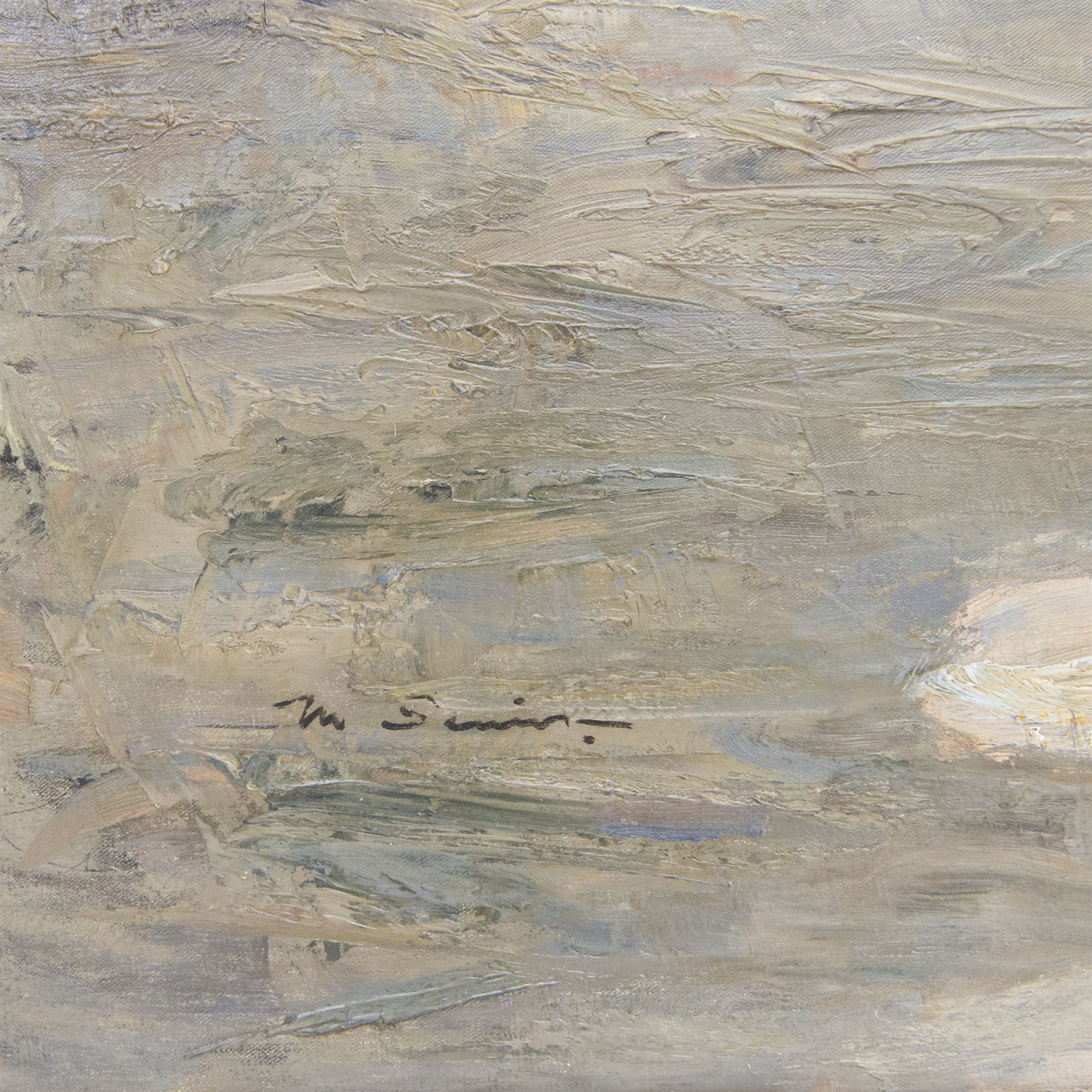 Mark Senior (Staithes Group 1864-1927): A Flemish Fishmarket, oil on canvas signed 90cm x 99cm 
Provenance: formerly in the collection of Mrs M.V. Hudson, the artist's daughter; Sotheby's London 10th May 1989 Lot 9; Christie's London 22nd November 1994 Lot 133; Christie's London 23rd November 2017 Lot 112. 
Exh. Royal Academy 1907, no. 886; exh. 'Mark Senior 1862-1927', Elizabethan Exhibition Gallery, Wakefield, 16th April - 2nd July 1983, no. 57. 
Notes: the Wakefield catalogue entry reads: 