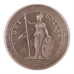 United Kingdom 1911 silver trade dollar coin