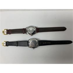 Two automatic wristwatches including Tara and Helbros and six manual wind wristwatches including Memostar alarm, Belmont alarm, Lanco, Tegrov, Superoma De Luxe and Services (8)