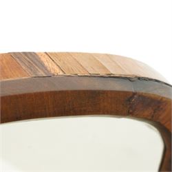 Early 19th century mahogany cheval dressing mirror, plain mirror plate within chamfered frame with arched top, on rolled horns and out-splayed rolled feet, united by turned stretcher 